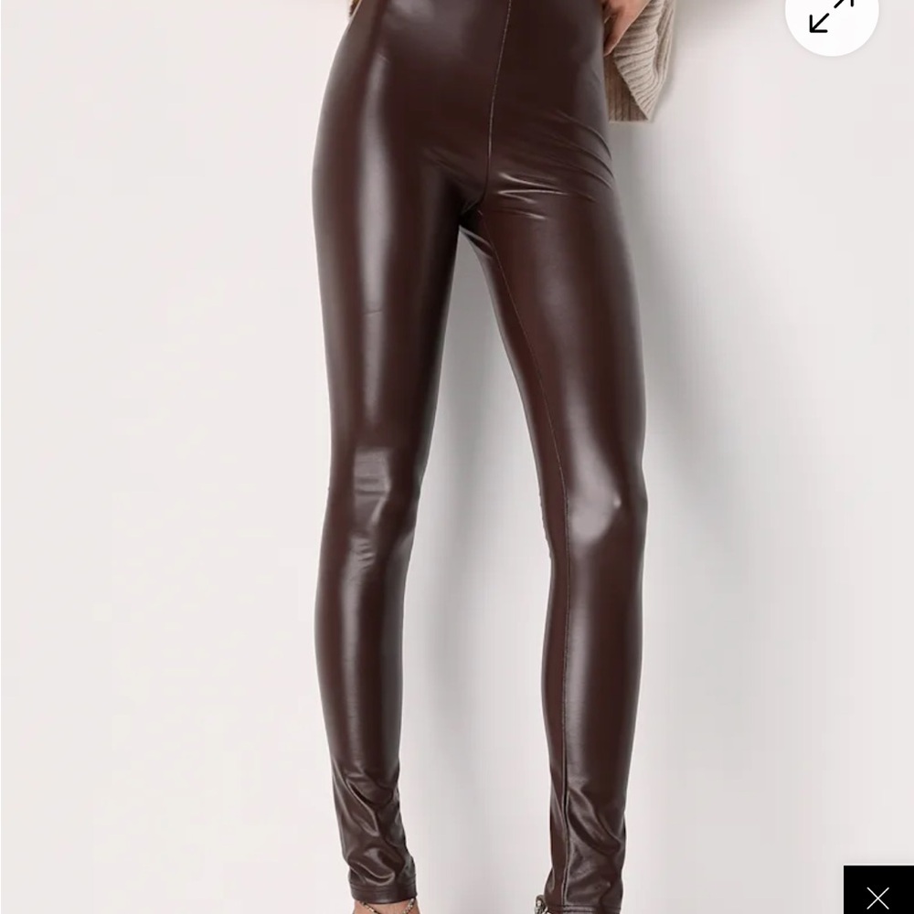 Lulu's Chocolate Leather Look Leggings